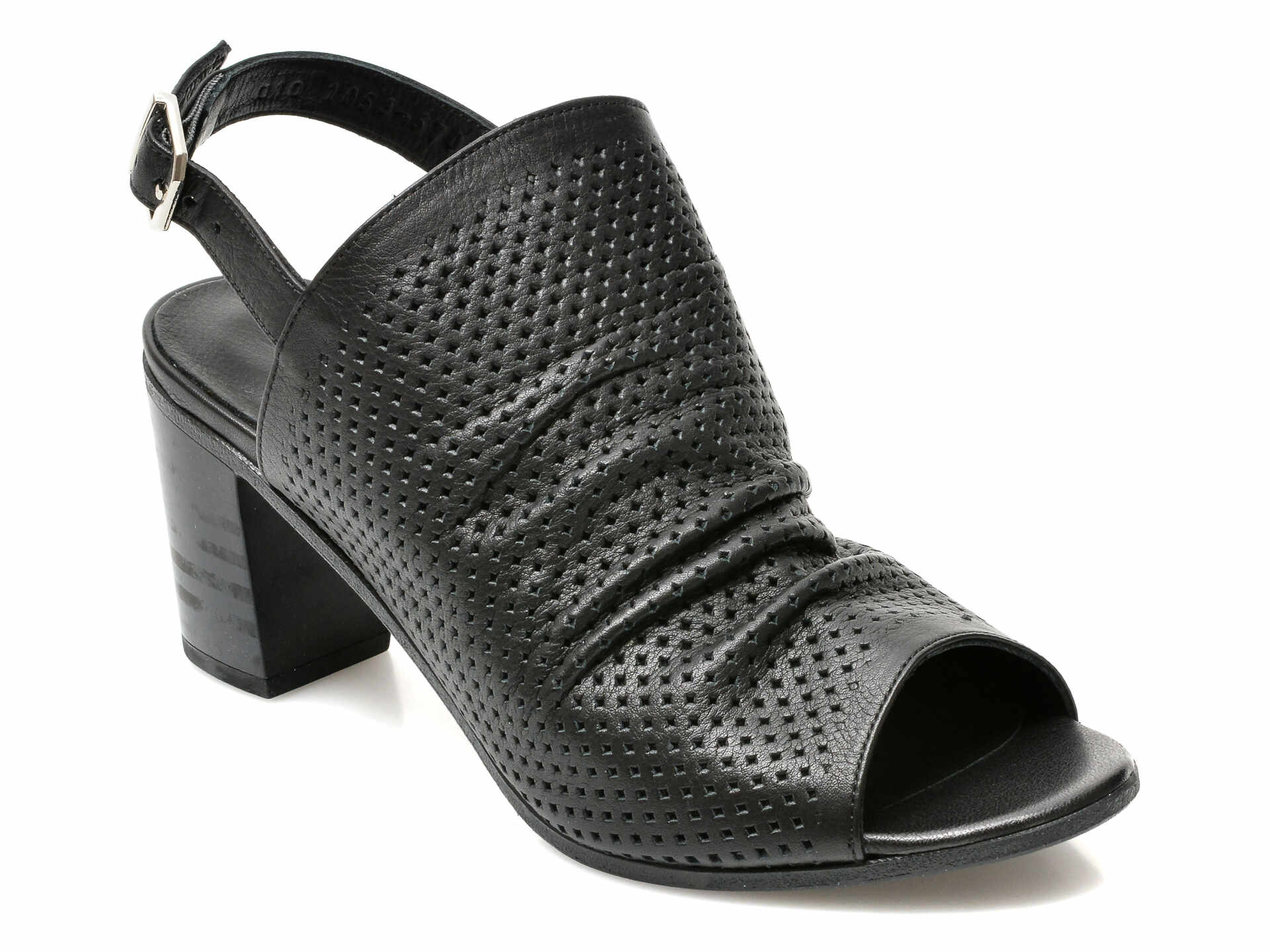 Sandale IMAGE negre, 101053, din piele naturala