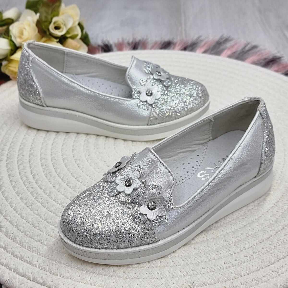 Pantofi Fata Argintii Anemona