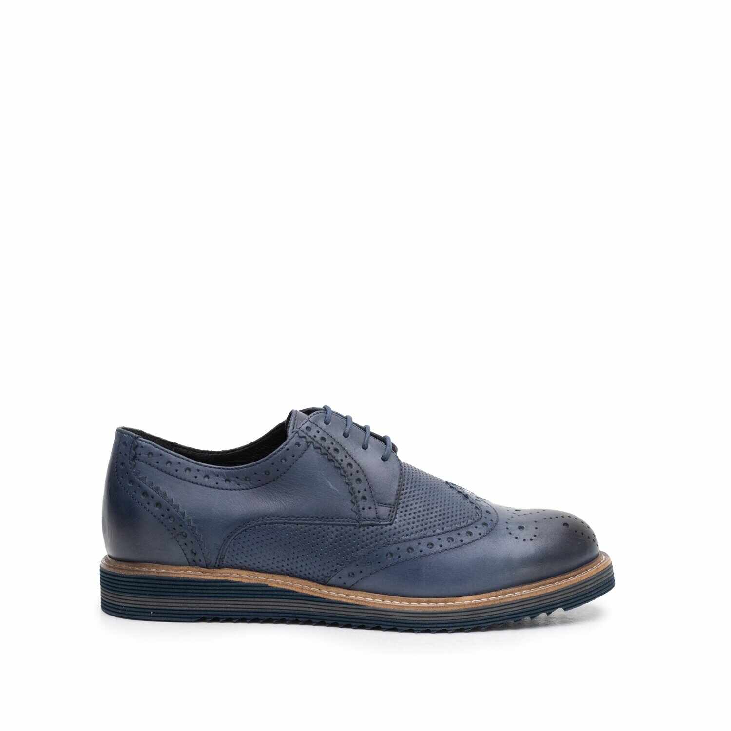 Pantofi casual barbati din piele naturala, Leofex - 846 Blue Box