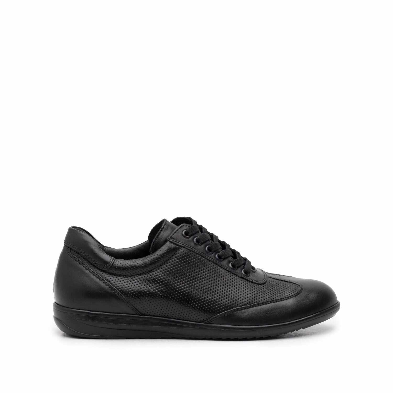 Pantofi casual/sport barbati din piele naturala, Leofex - 518 negru box
