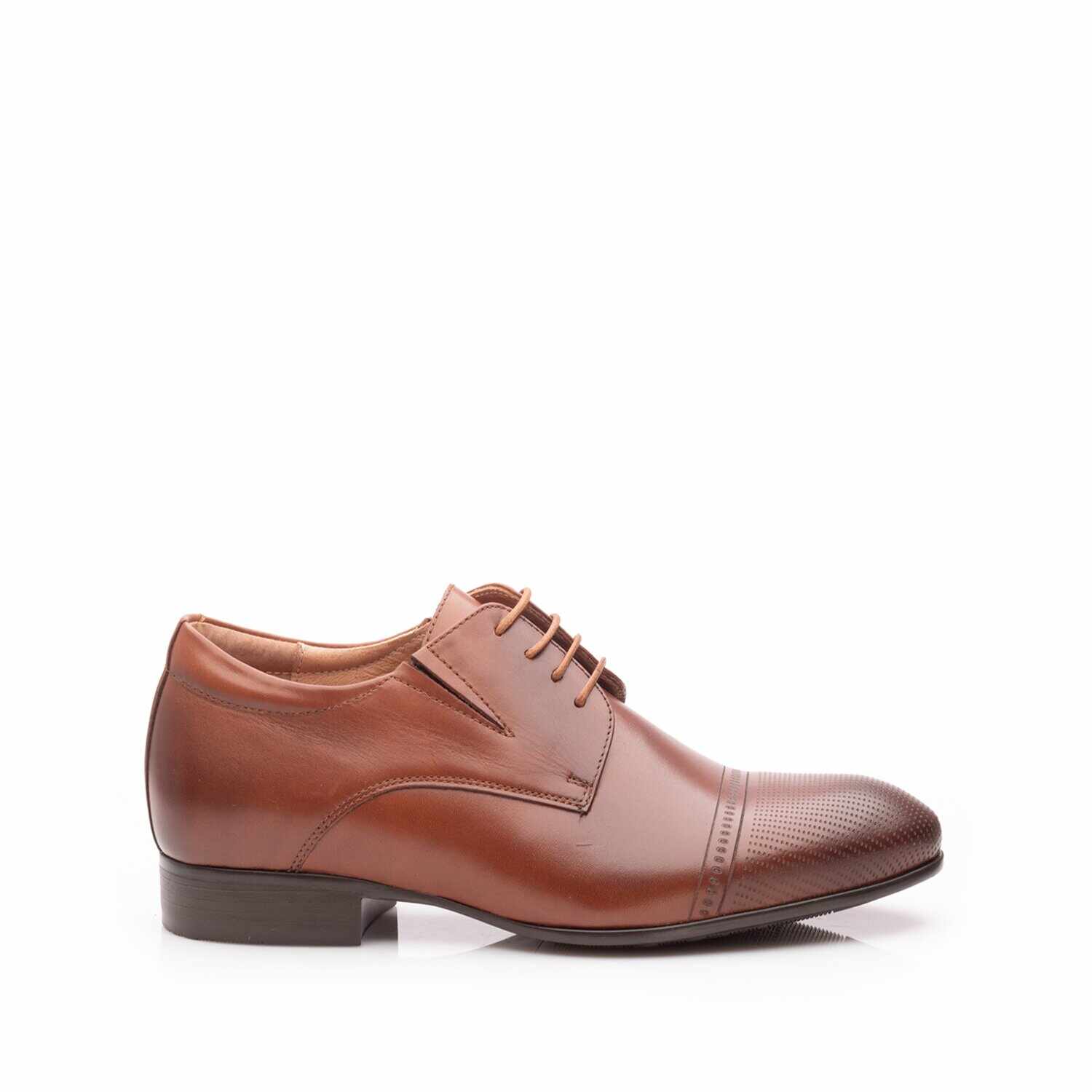 Pantofi eleganţi bărbaţi din piele naturală, Leofex - 522 Cognac box