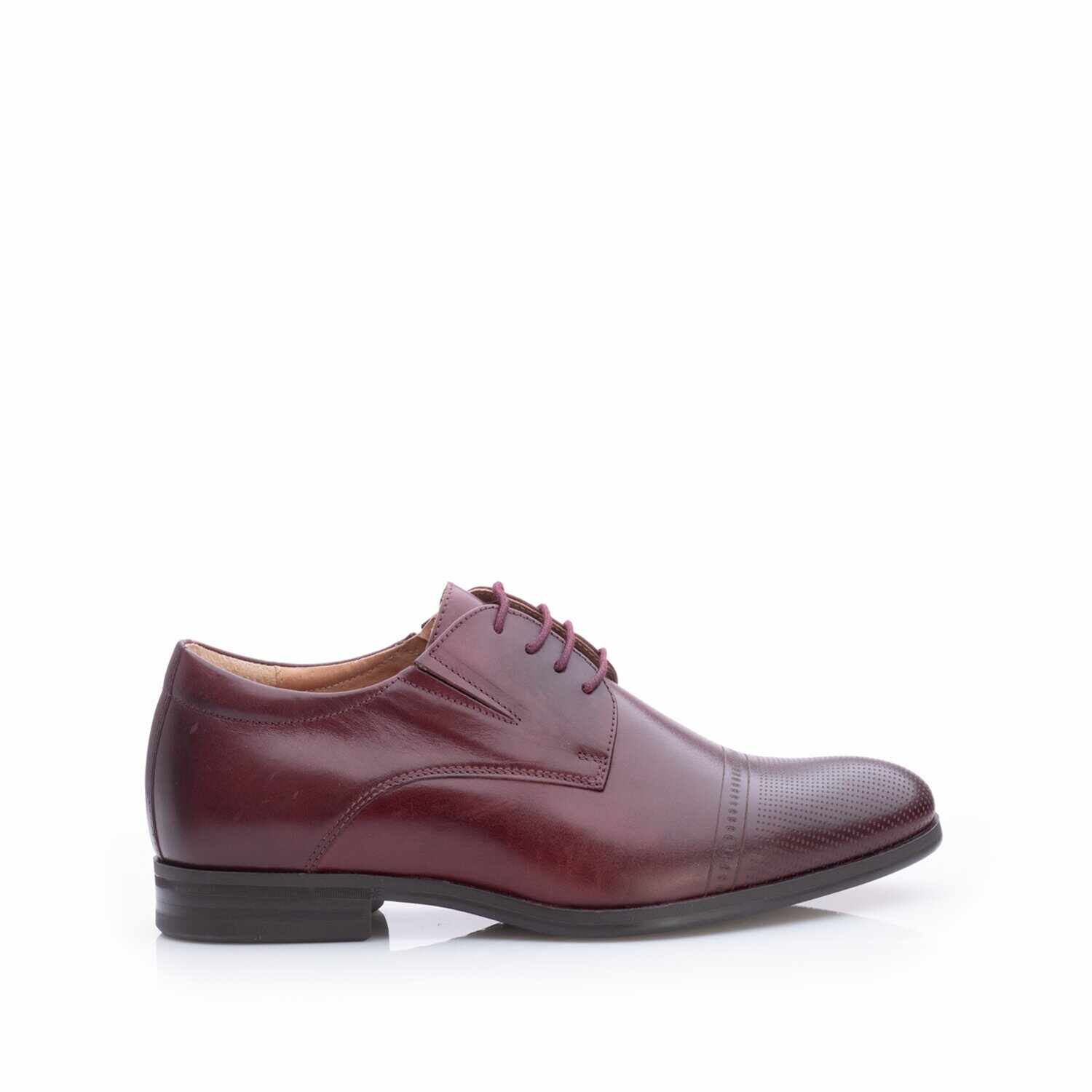 Pantofi eleganţi bărbaţi din piele naturală, Leofex - 522 Vişiniu Box