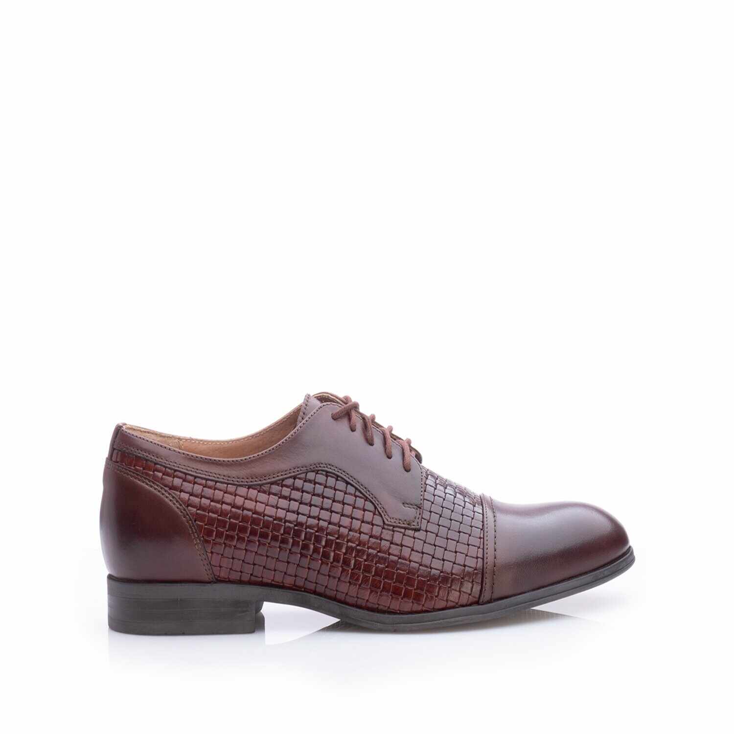 Pantofi eleganți bărbați din piele naturală, Leofex - 525 Mogano Box