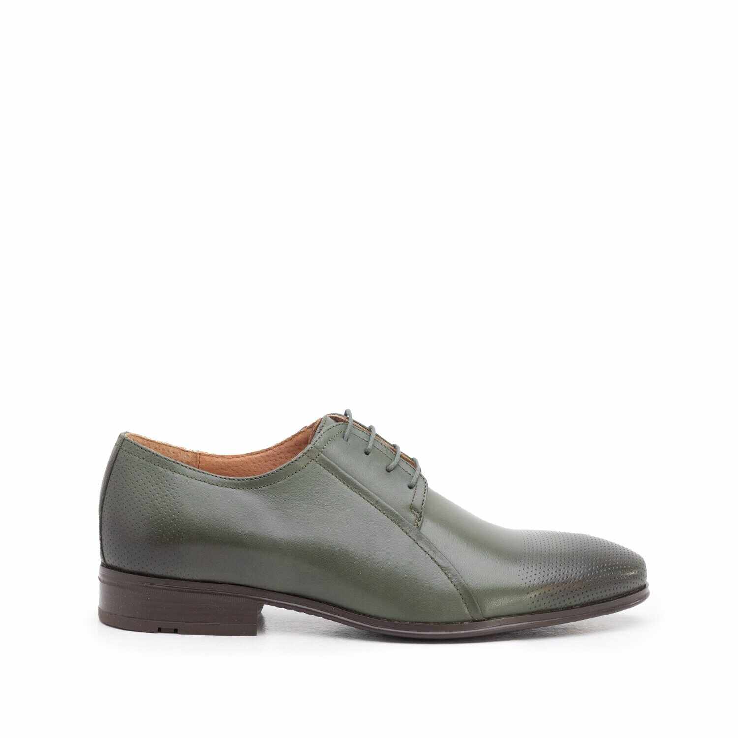 Pantofi eleganți bărbați din piele naturală, Leofex - 743* Verde Box