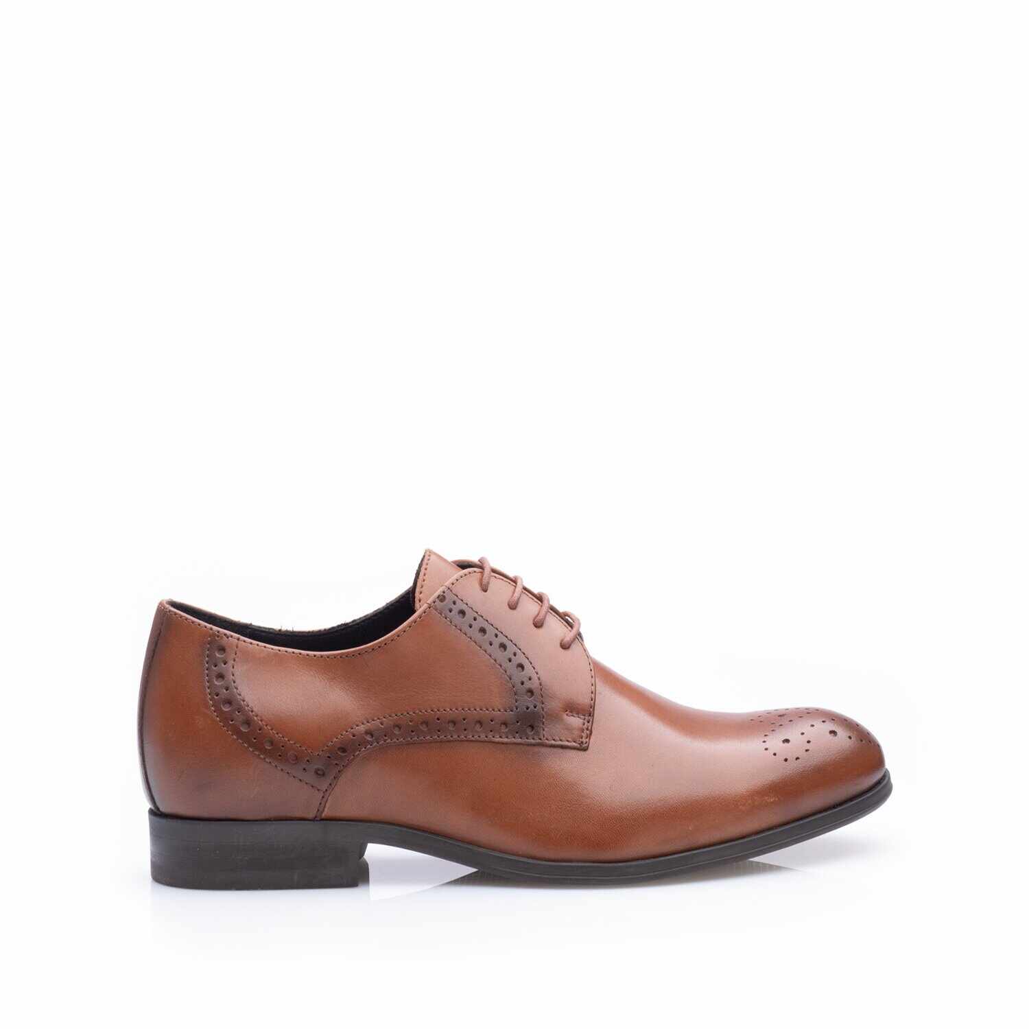 Pantofi eleganti barbati din piele naturala Leofex -512 Cognac Box