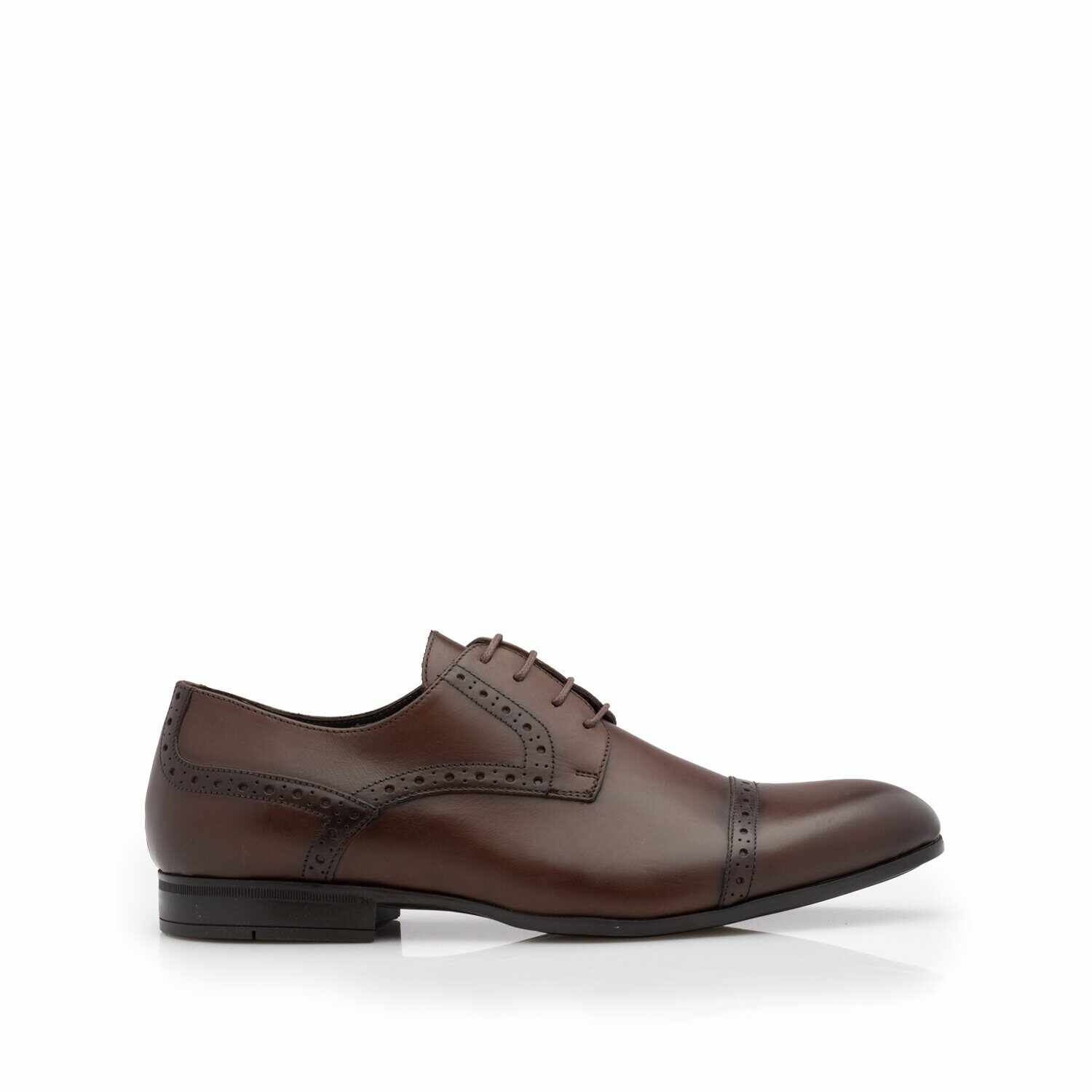 Pantofi barbati eleganti din piele naturala,Leofex -1022 Maro Box