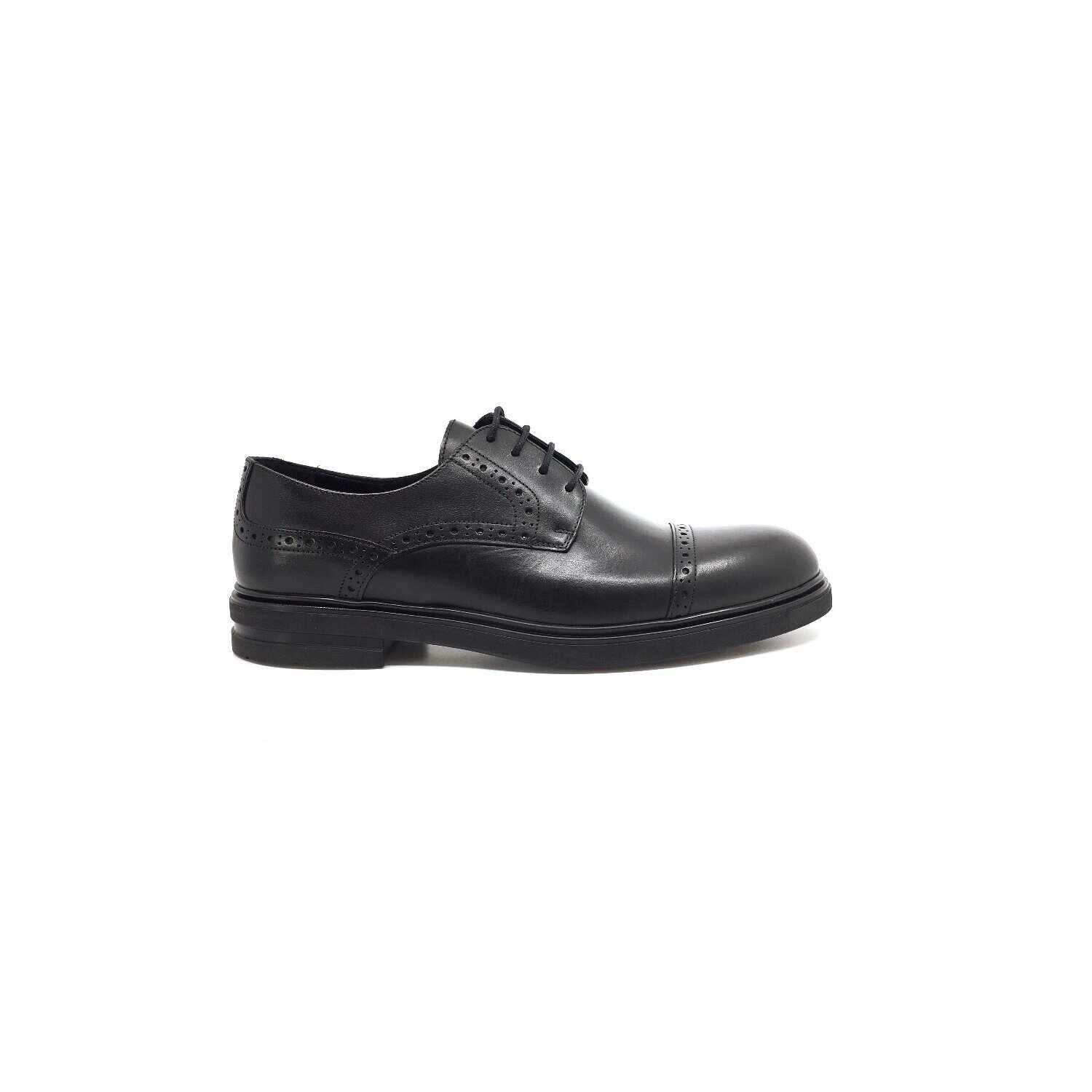 Pantofi casual barbati din piele naturala, Leofex - Mostra Filip negru box