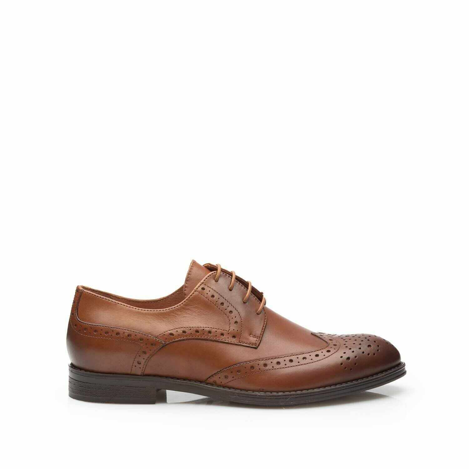Pantofi eleganti barbati din piele naturala Leofex - 516 Cognac Box