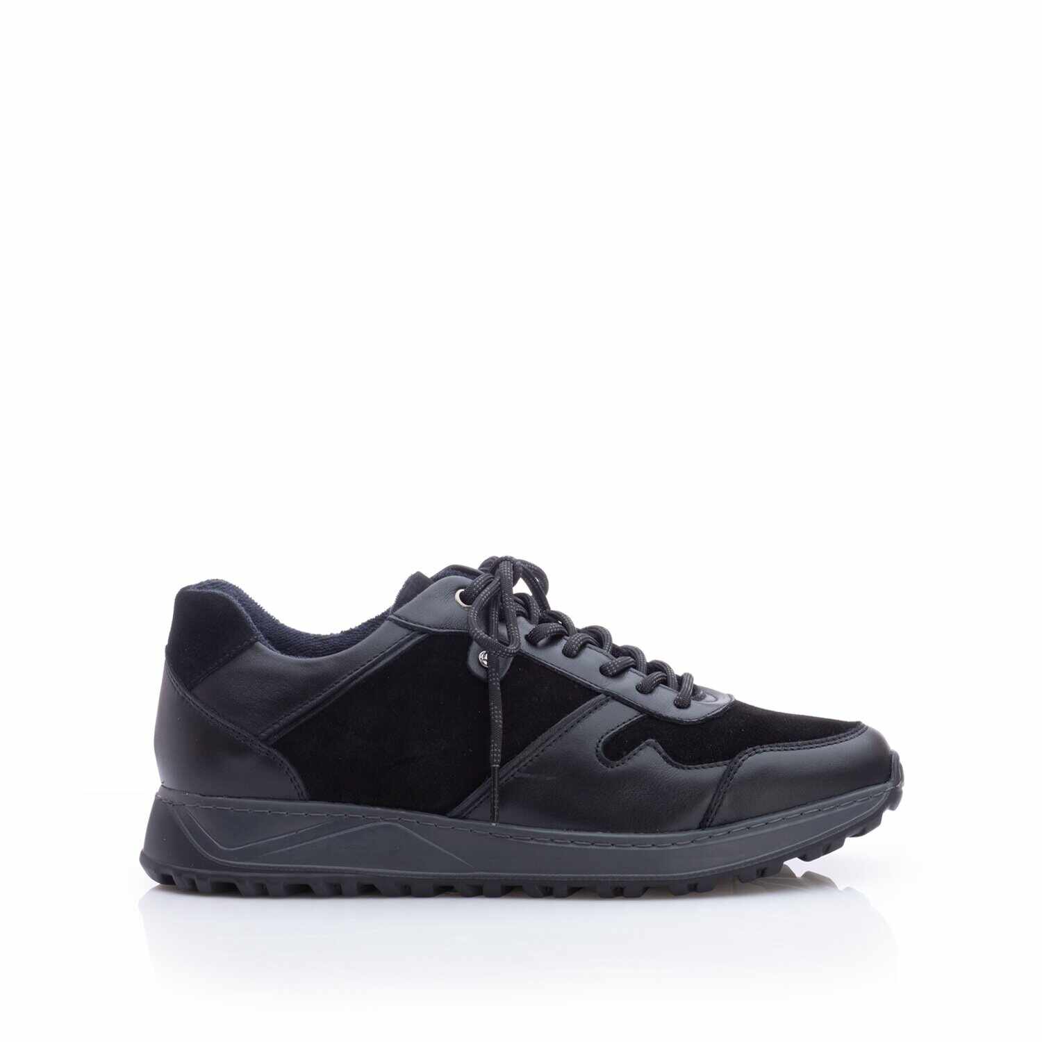 Pantofi sport barbati din piele naturala, Leofex - 670 Negru Box Velur