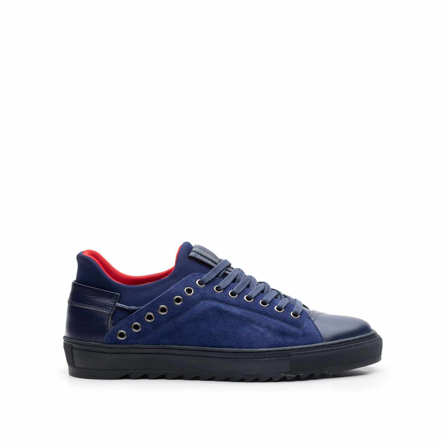 Pantofi sport barbati din piele naturala, Leofex- 959 Blue Box+velur