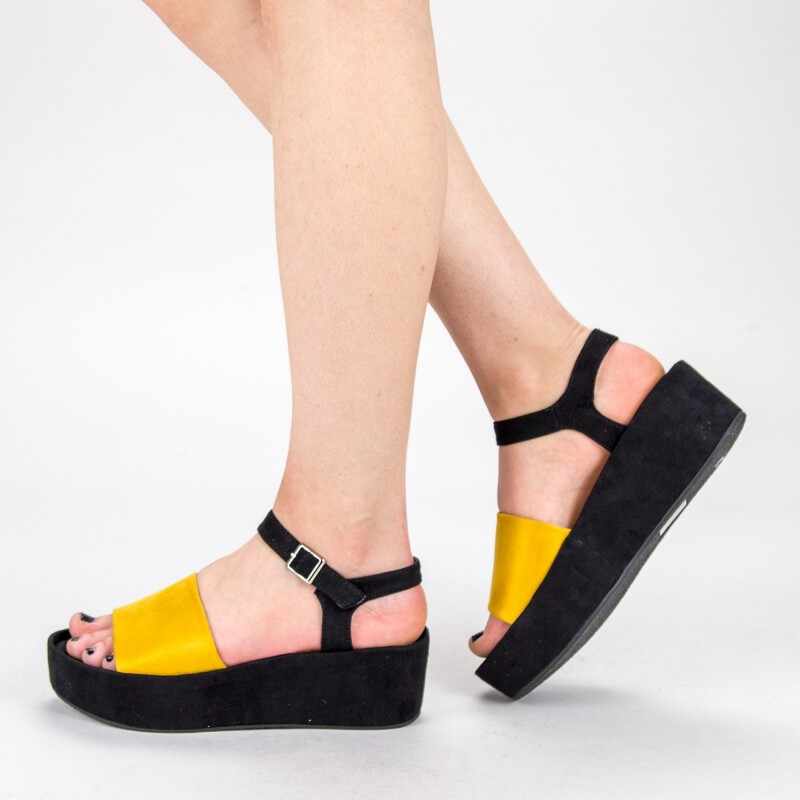 Sandale Dama cu Platforma 2017-19 Yellow | Mulanka