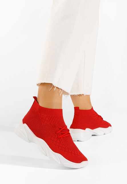 Sneakers dama rosii Floriena
