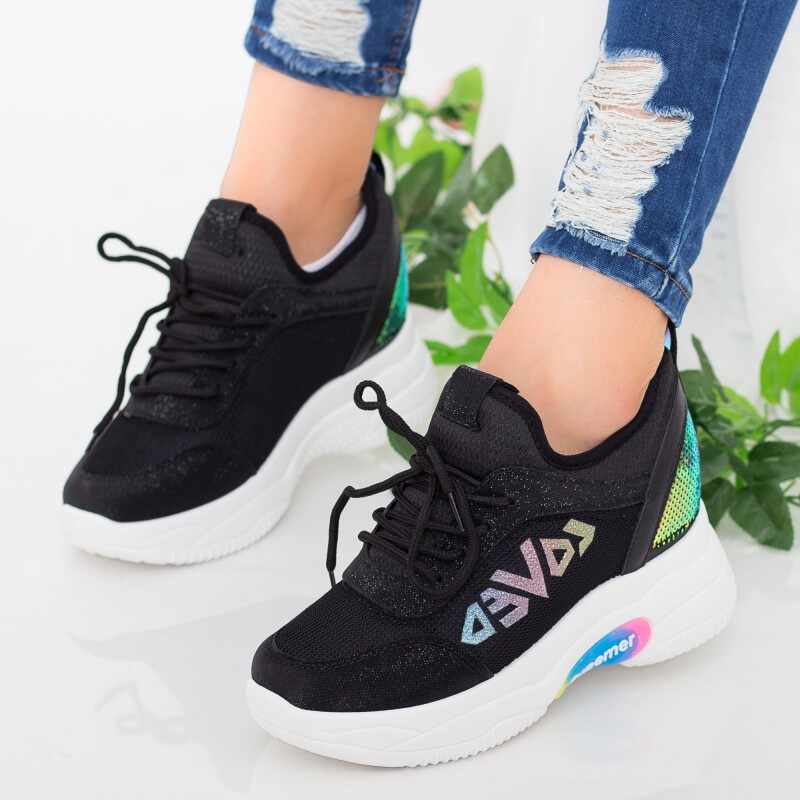 Pantofi Sport Dama cu Platforma NX101 Black | Mei