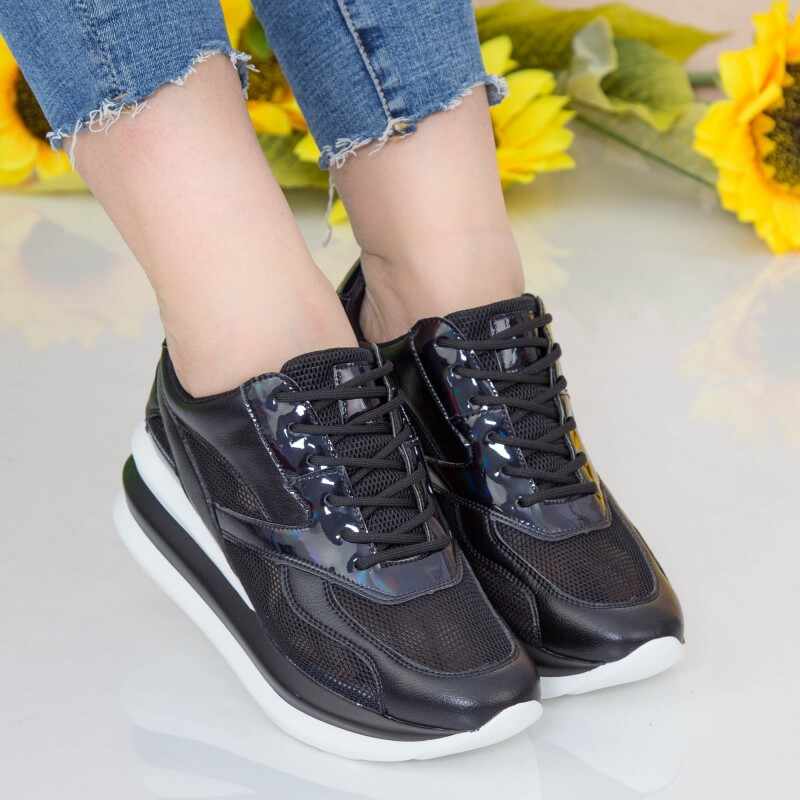 Pantofi Sport Dama cu Platforma SZ255 Black | Mei