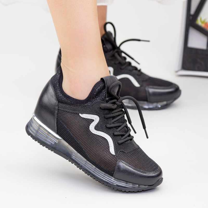 Pantofi Sport Dama cu Platforma SZ258 Black | Mei