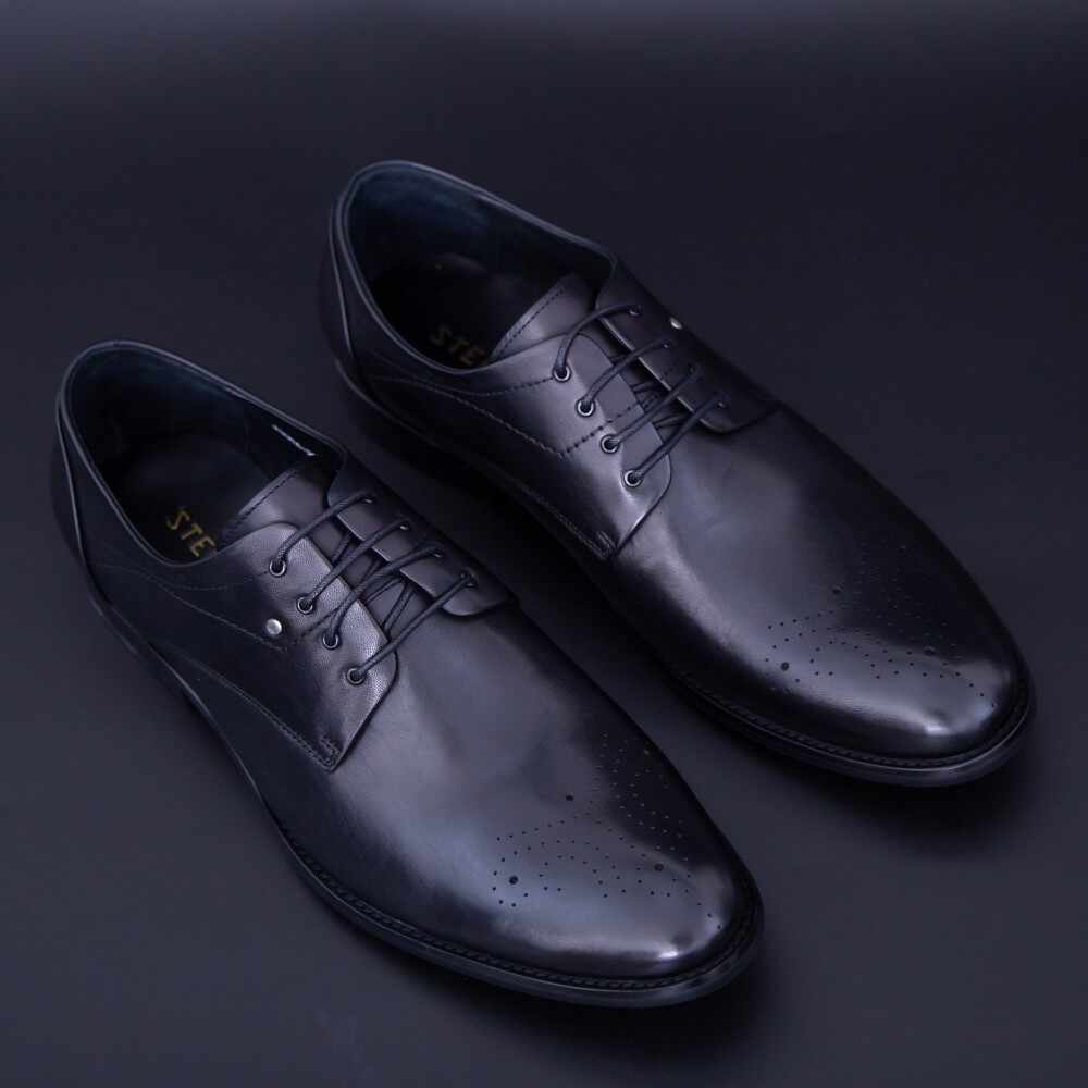 Pantofi Barbati din piele naturala Y006A-26F Negru | Stephano
