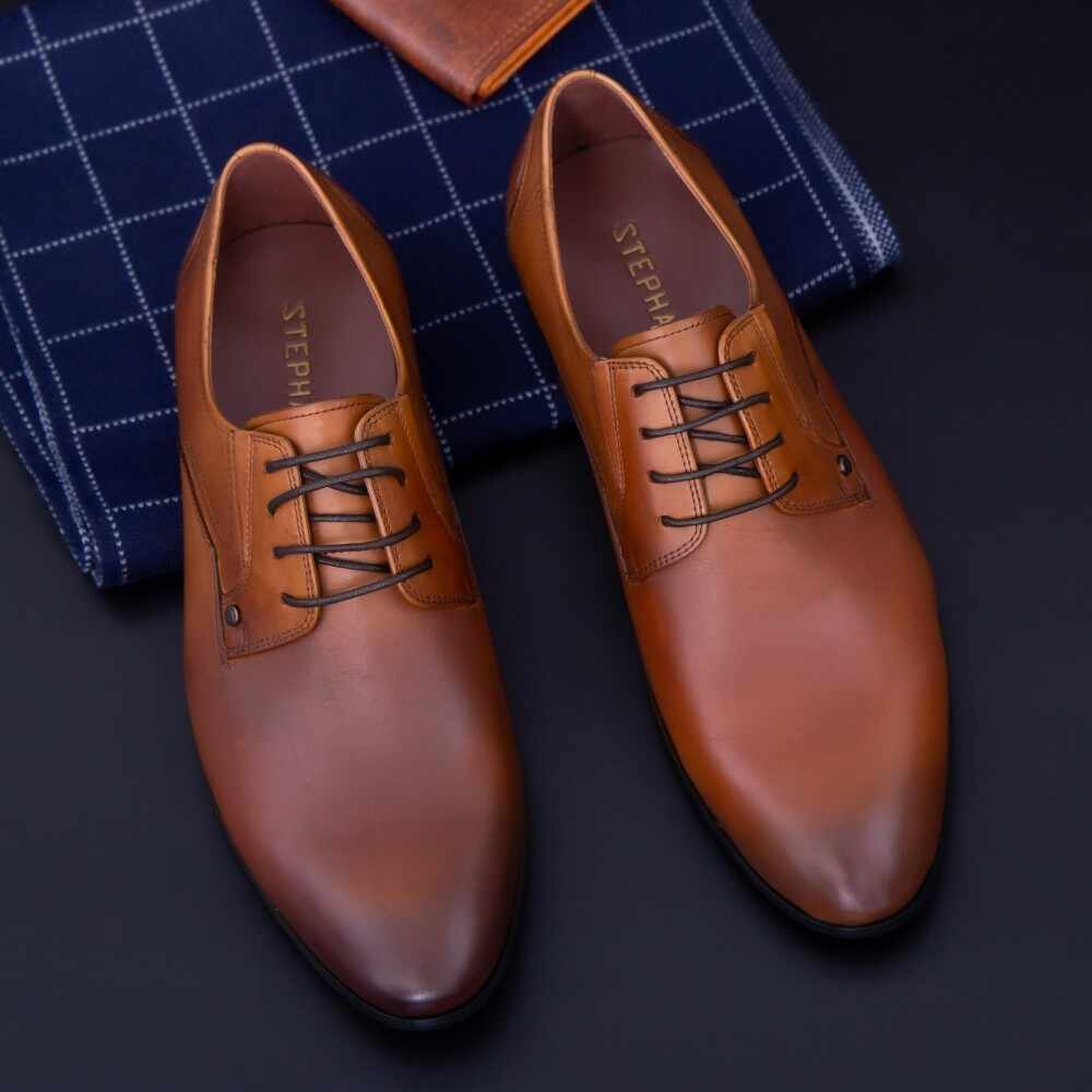Pantofi Barbati din piele naturala Y079-02F Cafea | Stephano