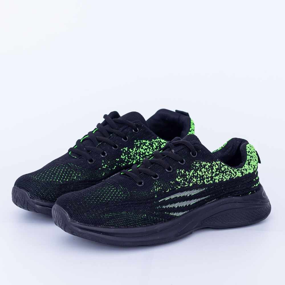 Pantofi Sport Barbati 8816 Negru-Verde | Fashion