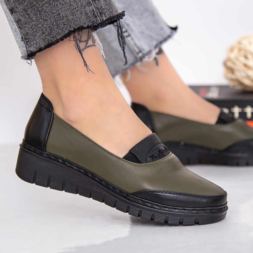 Pantofi Casual Dama C33 Verde-Negru | Fashion