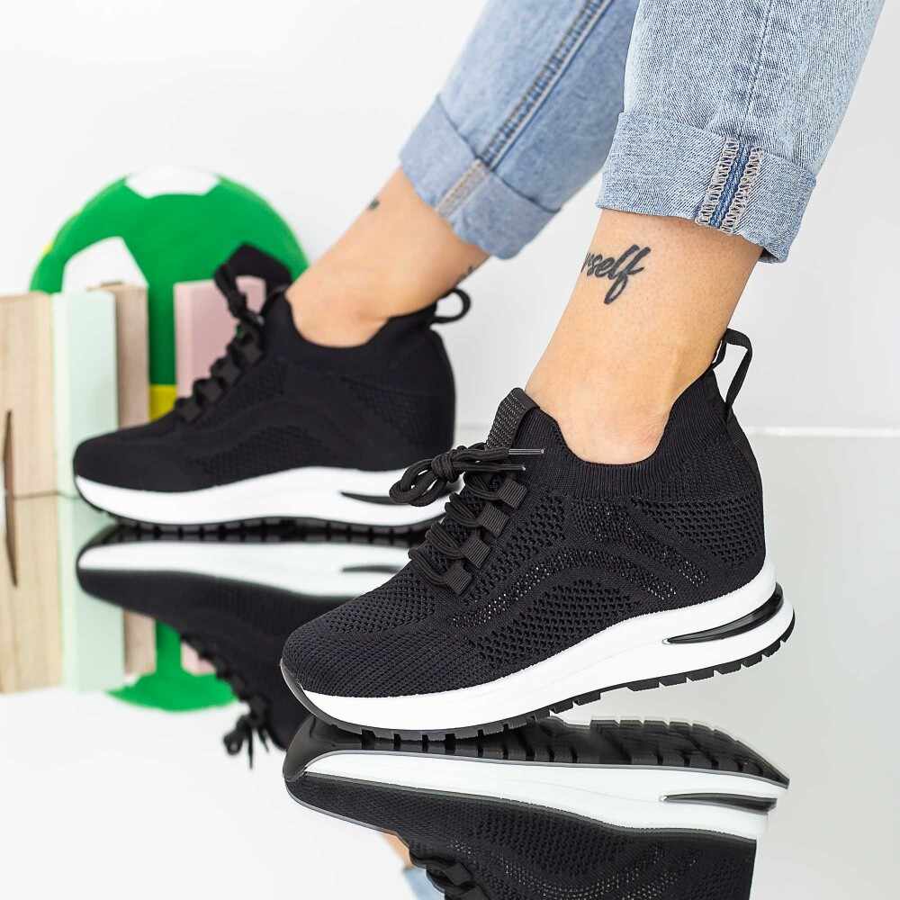 Pantofi Sport Dama cu Platforma KDN30 Negru | Mei