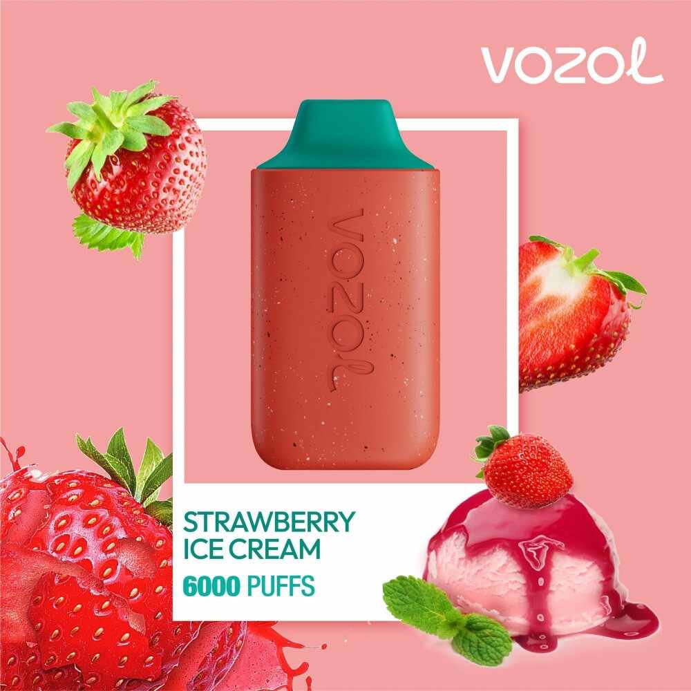 Narghilea electronica de unica folosinta STAR6000 Strawberry Ice Cream Vozol