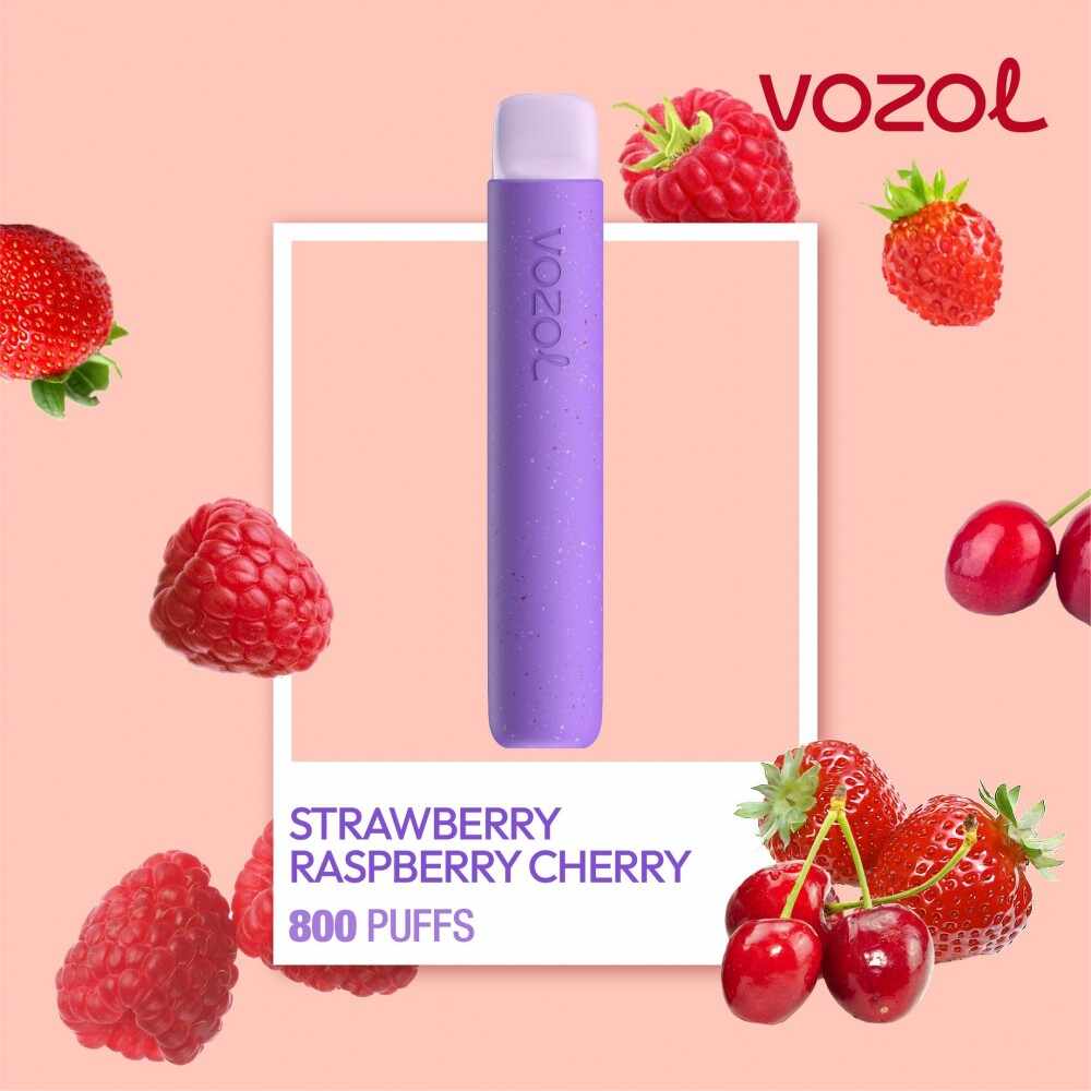 Narghilea electronica de unica folosinta STAR800 Strawberry Raspberry Cherry Vozol