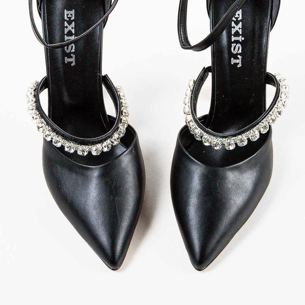 Pantofi dama Rufus Argintii Negri 2