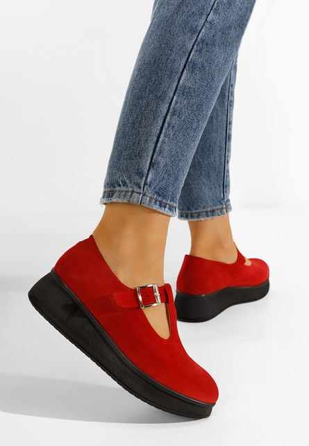 Pantofi casual cu platformă rosii Gilena