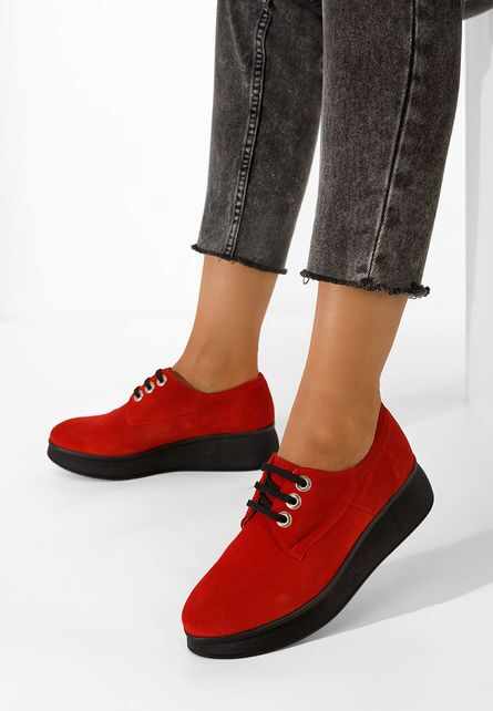 Pantofi derby piele rosii Higueras V2