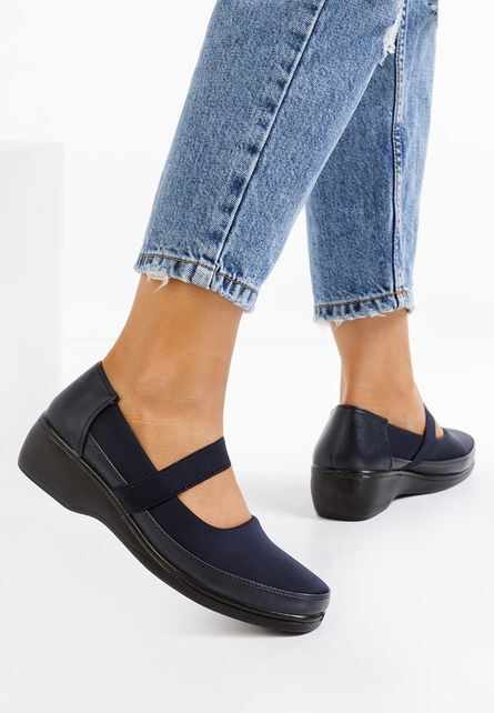 Pantofi cu talpa ortopedica navy Diora