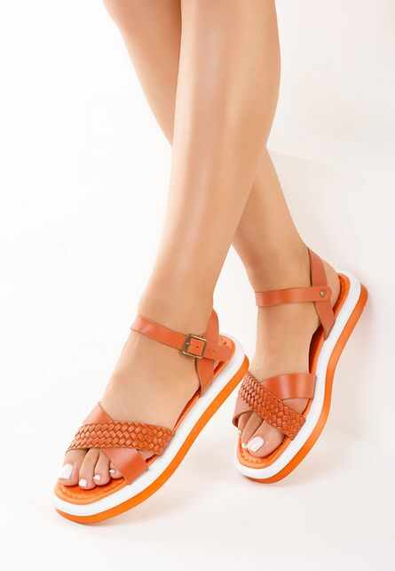 Sandale dama piele Noveira portocalii