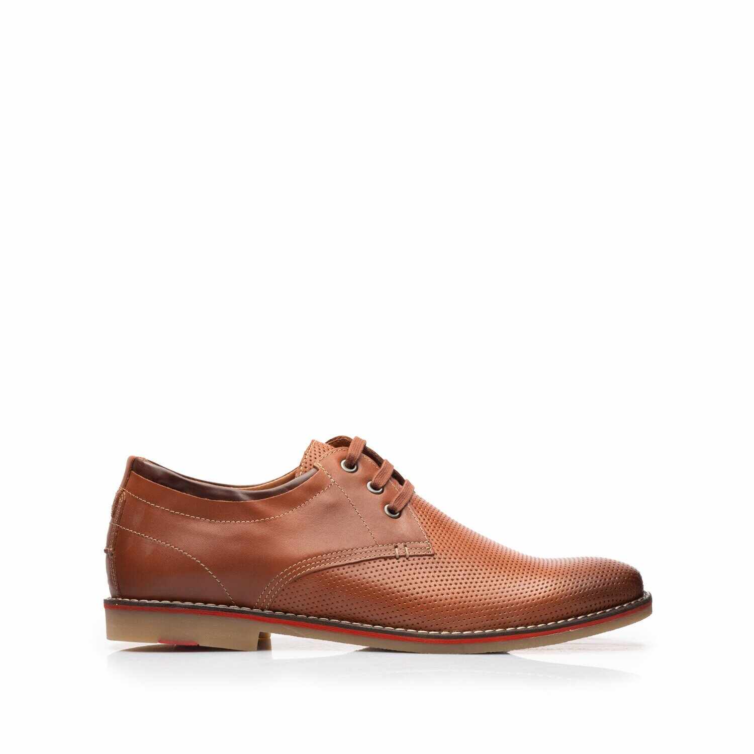 Pantofi casual barbati din piele naturala, Leofex - 787 Cognac Box