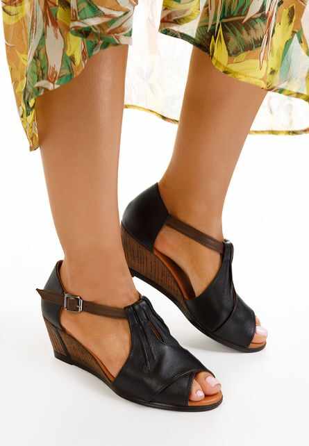 Sandale cu platforma Teressia Negre
