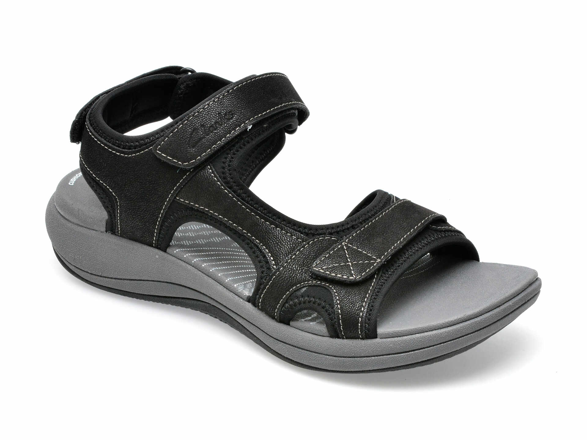 Sandale CLARKS negre, MIRA BAY 0912, din material textil