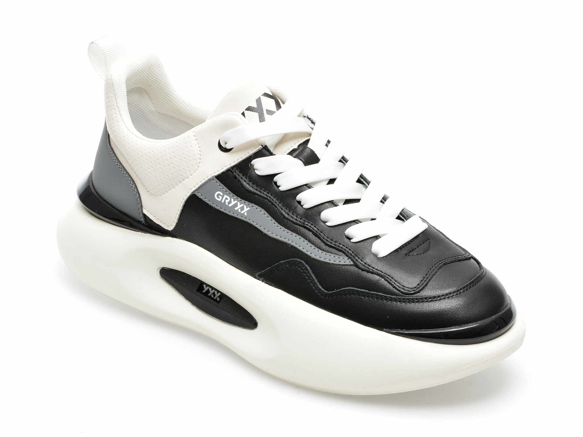 Pantofi sport GRYXX negri, 22009, din piele natura si piele ecologica