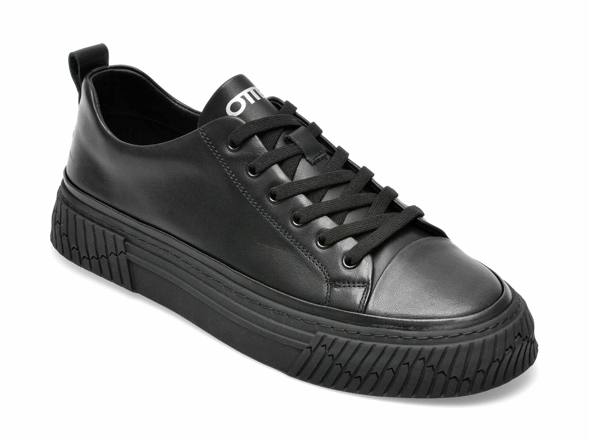 Pantofi sport OTTER negri, F035, din piele naturala
