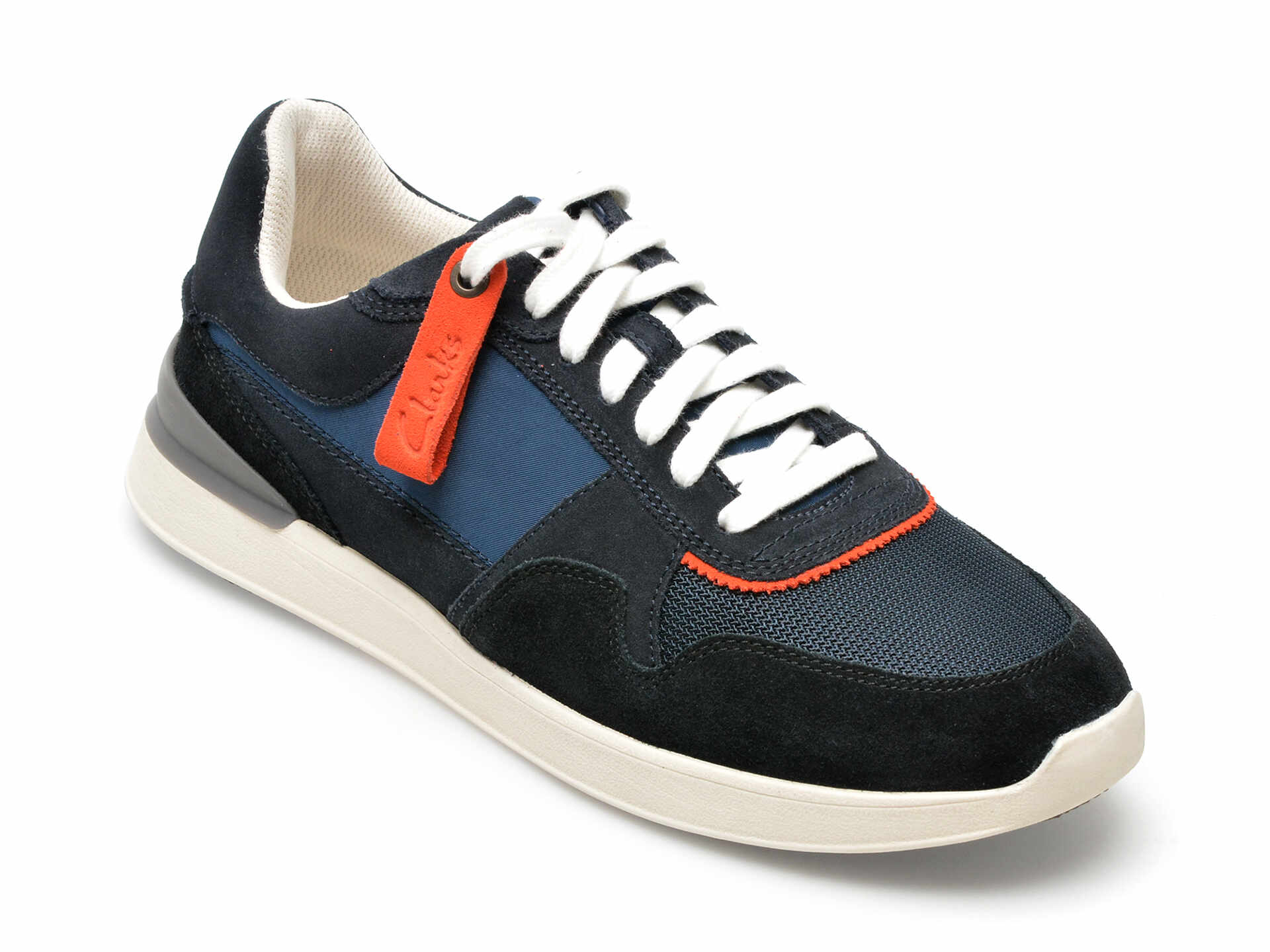 Pantofi sport CLARKS bleumarin, RACELITE TOR-I, din material textil si piele intoarsa