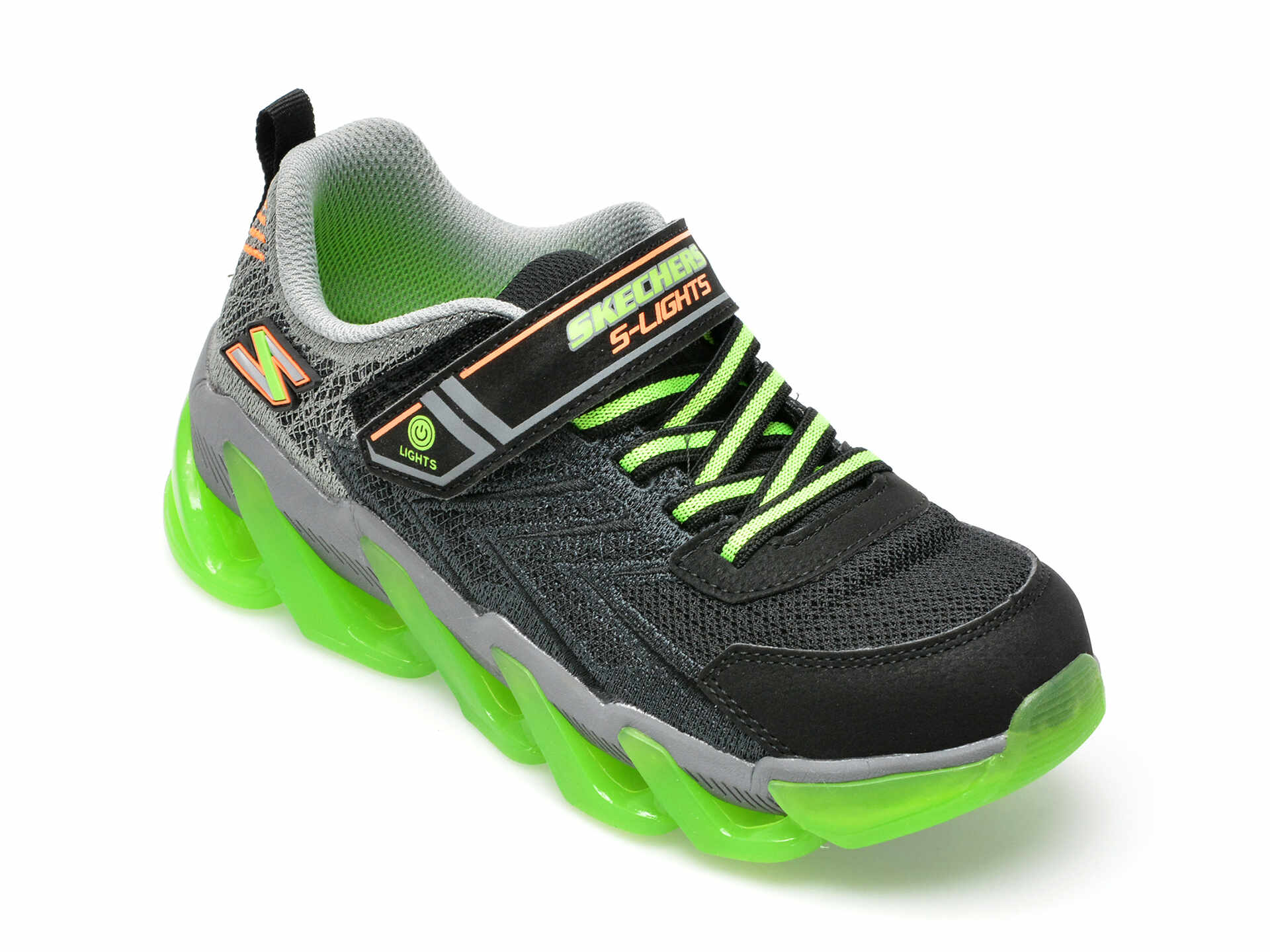 Pantofi sport SKECHERS negri, MEGA-SURGE, din material textil si piele ecologica