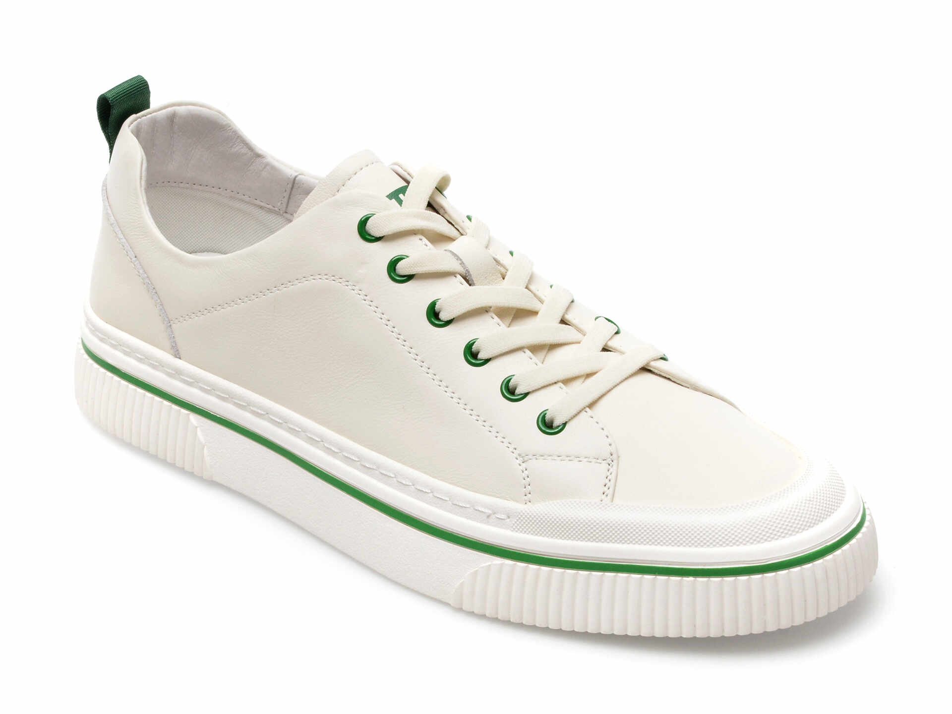 Pantofi OTTER albi, 39570, din piele naturala