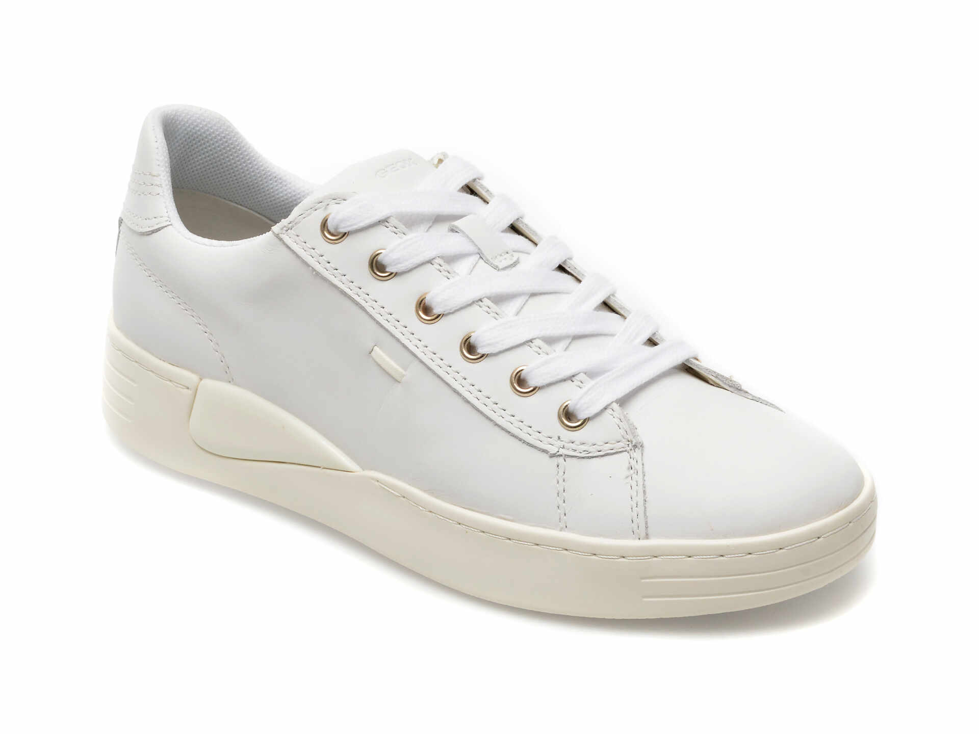 Pantofi GEOX albi, D2624B, din piele naturala