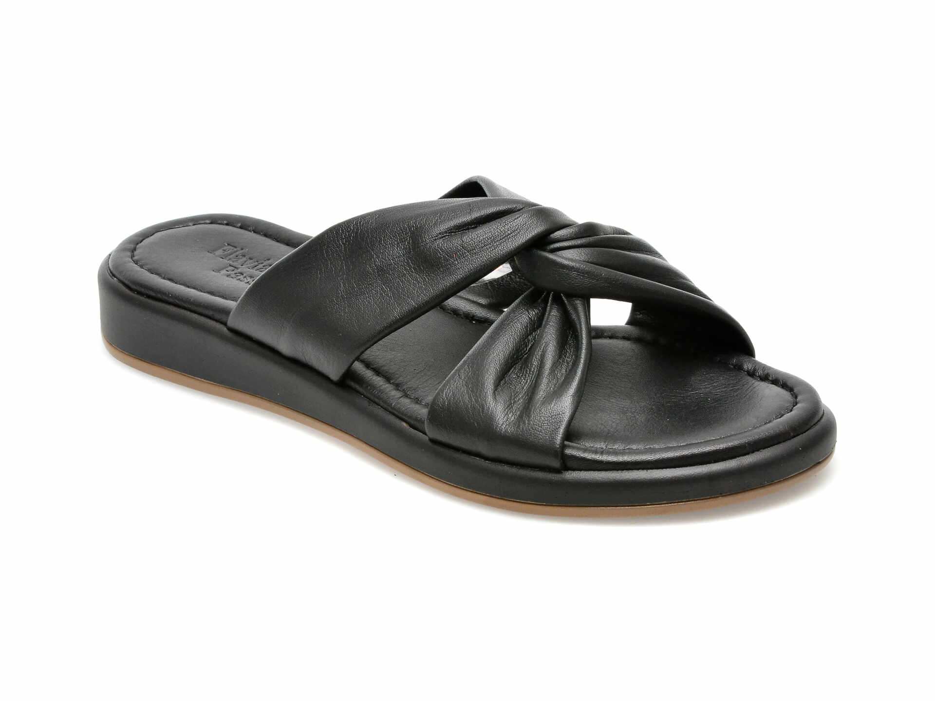 Papuci FLAVIA PASSINI negri, HY906, din piele naturala