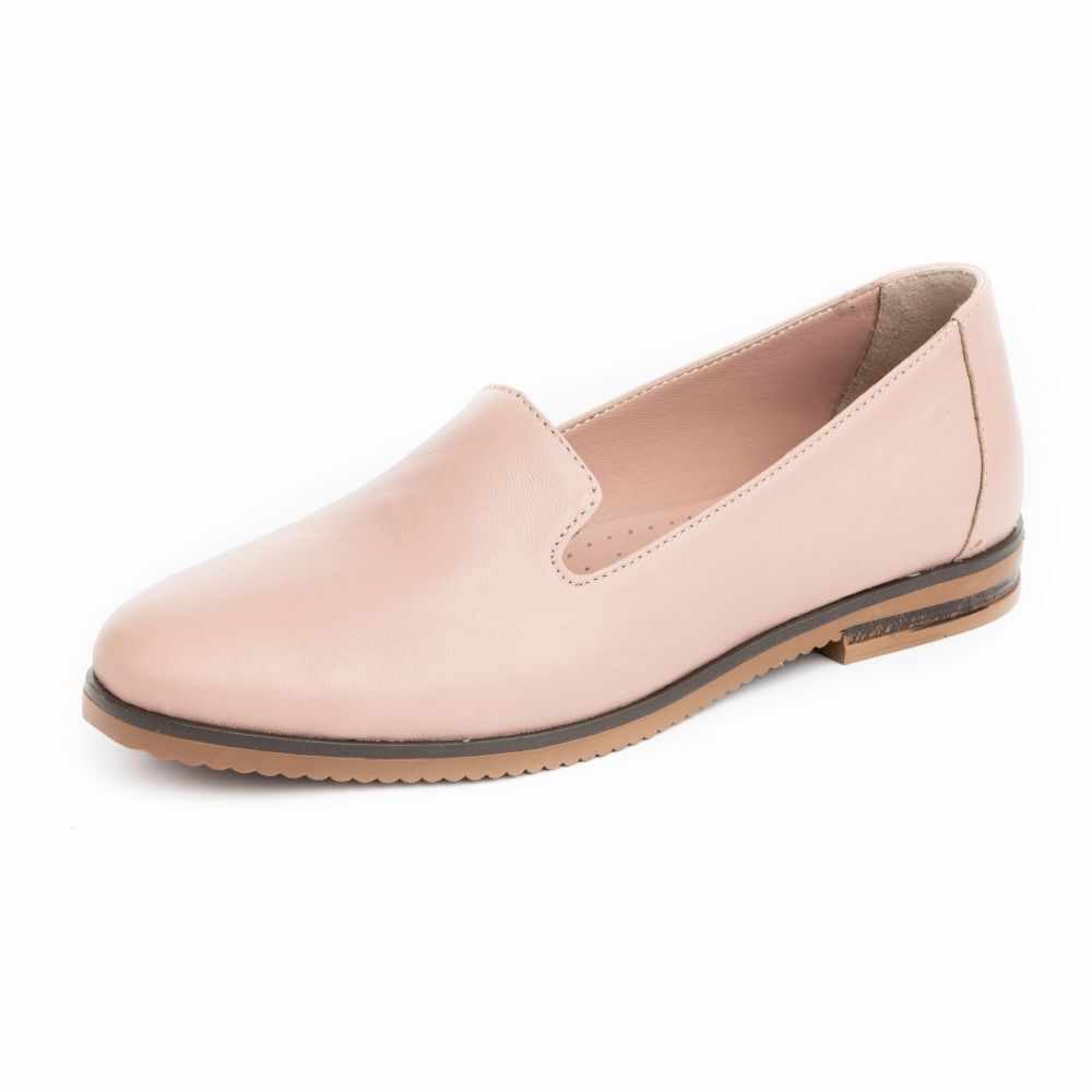 Pantofi piele naturala 311-1 roz-pudra