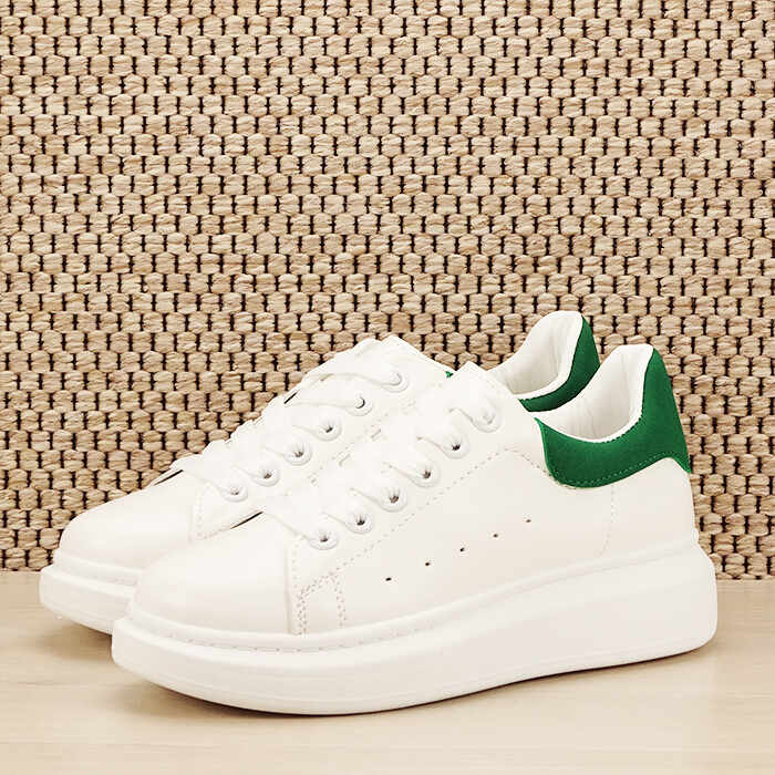 Sneakers alb cu verde Madison M2