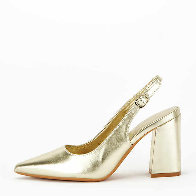 Pantofi aurii eleganti 8711 04