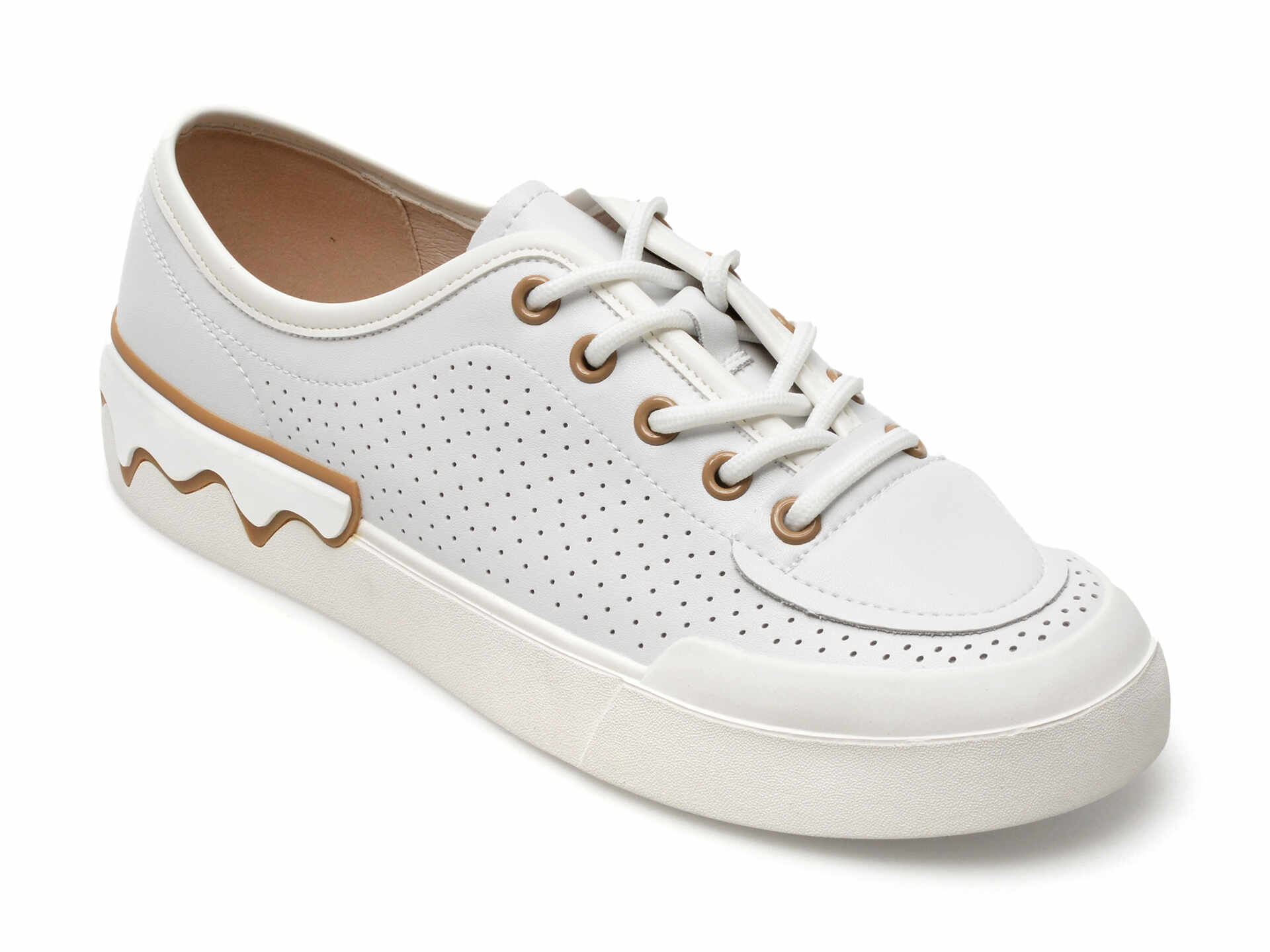 Pantofi GRYXX albi, KD562, din piele naturala