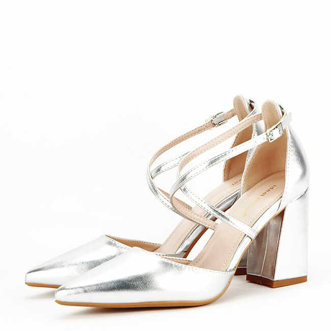 Pantofi argintii eleganti 8710 04