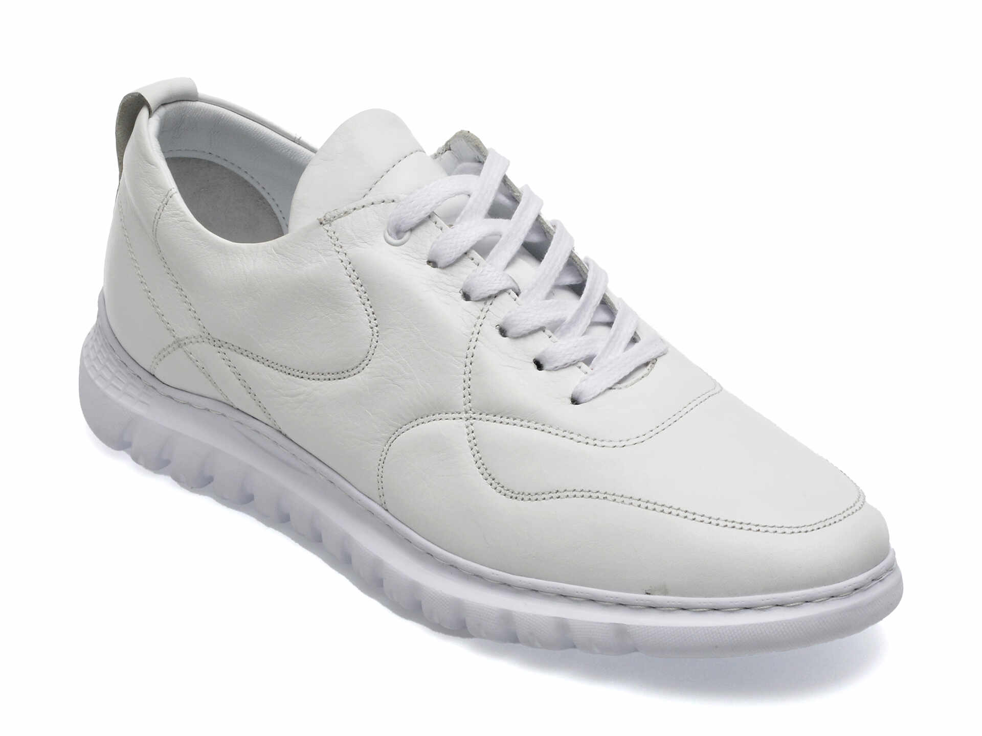 Pantofi BRAVELLI albi, 134121, din piele naturala