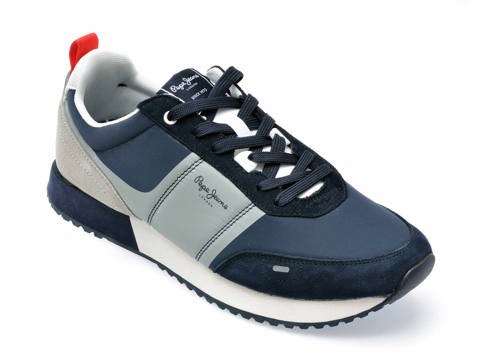 Pantofi PEPE JEANS bleumarin, MS30909, din piele intoarsa si material textil