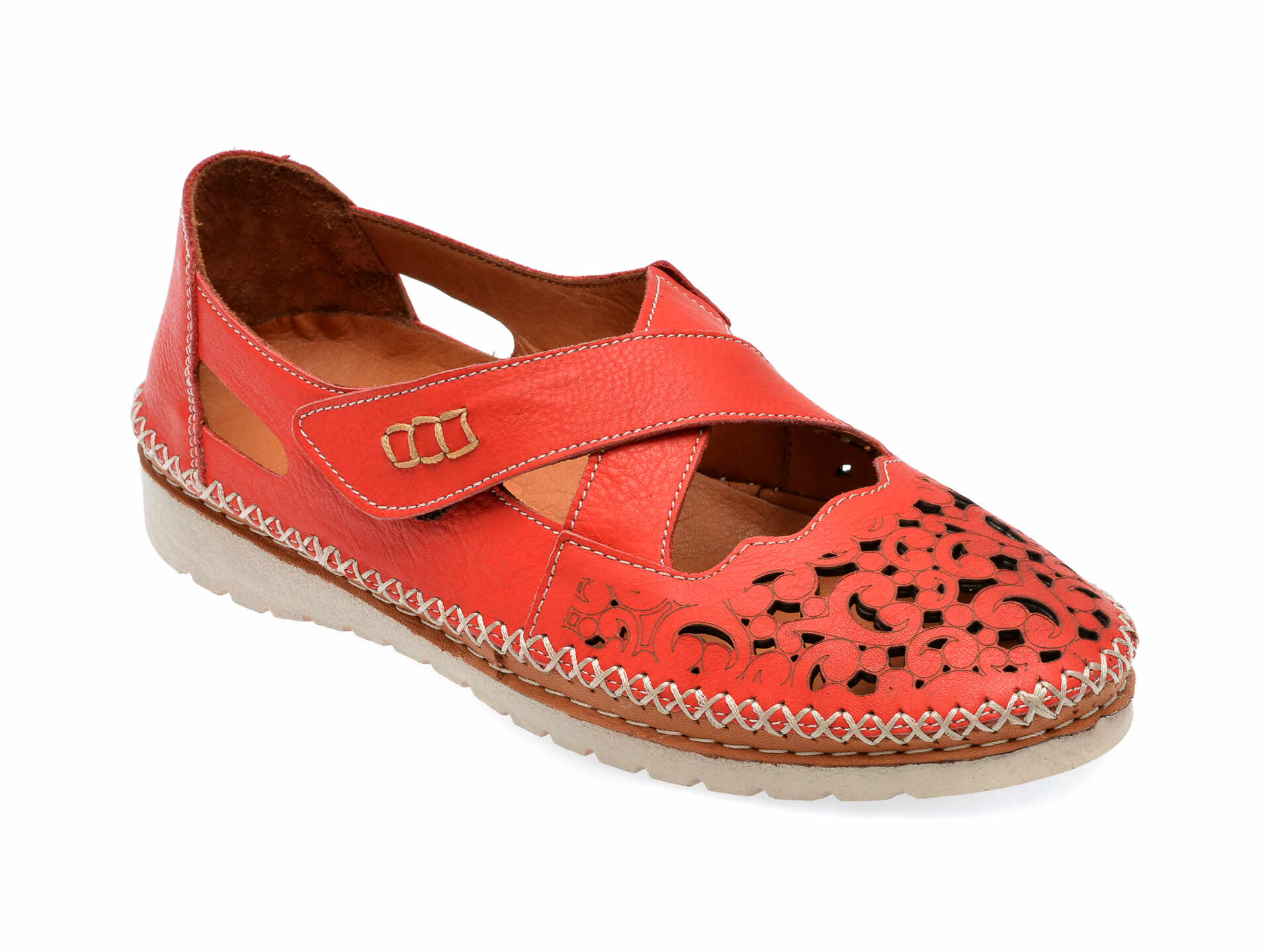 Pantofi GRYXX rosii, 9031, din piele naturala