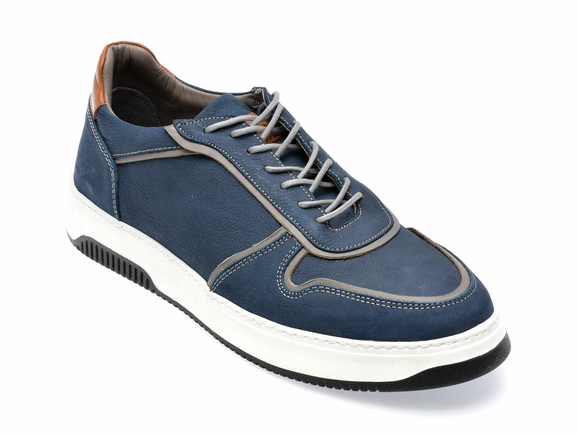 Pantofi GRYXX albastri, M6804, din nabuc
